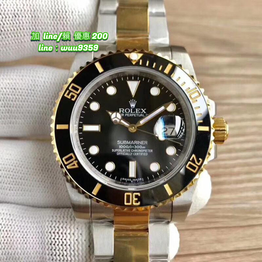 Rolex -勞力士 黑金水鬼 男士機械錶 限量116610LV 鬼王 黑金水鬼機械錶 男錶 男士腕錶 40mm