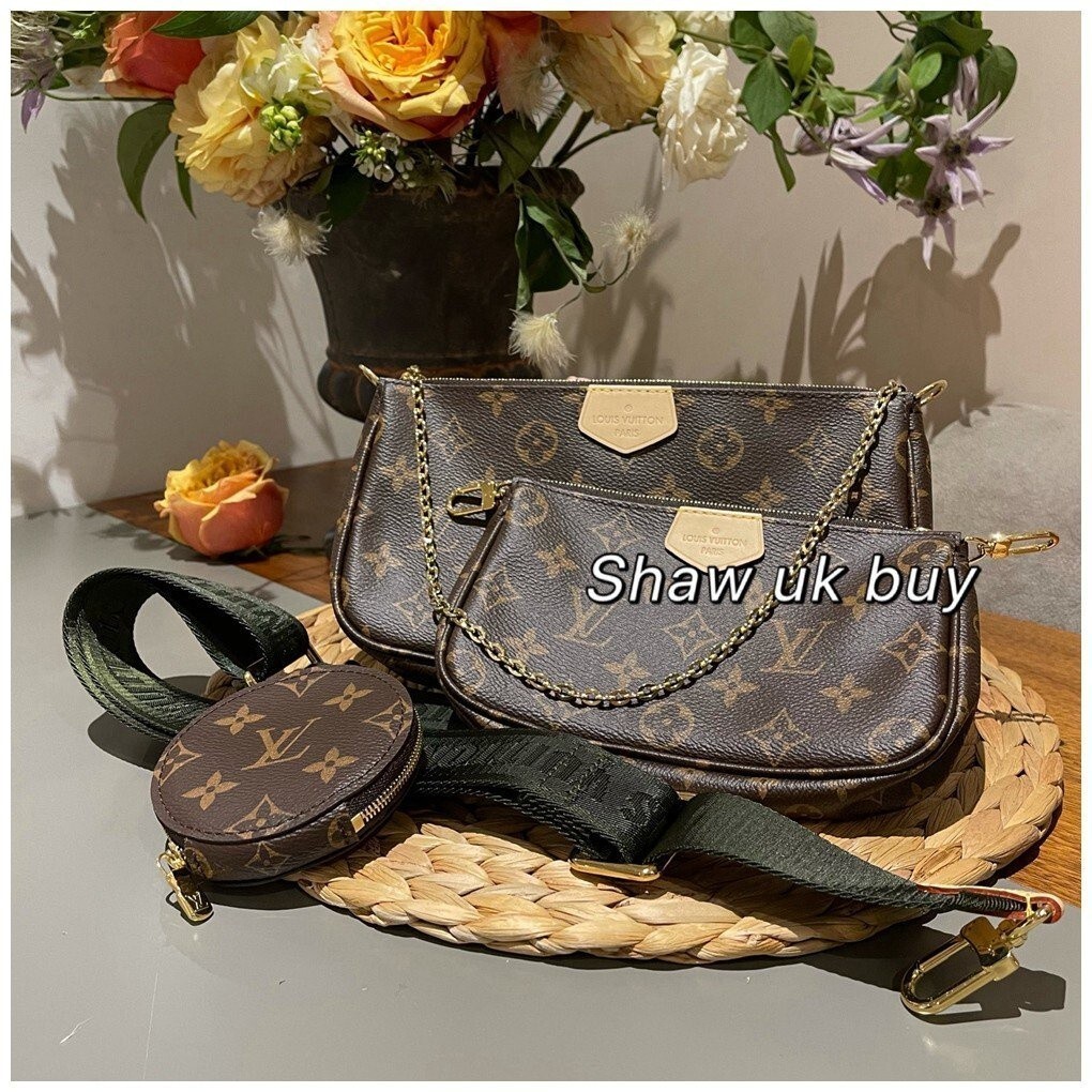 精品二手 LV M44813 MULTI POCHETTE ACCESSOIRES 三件套 肩背包 麻將包 斜背包