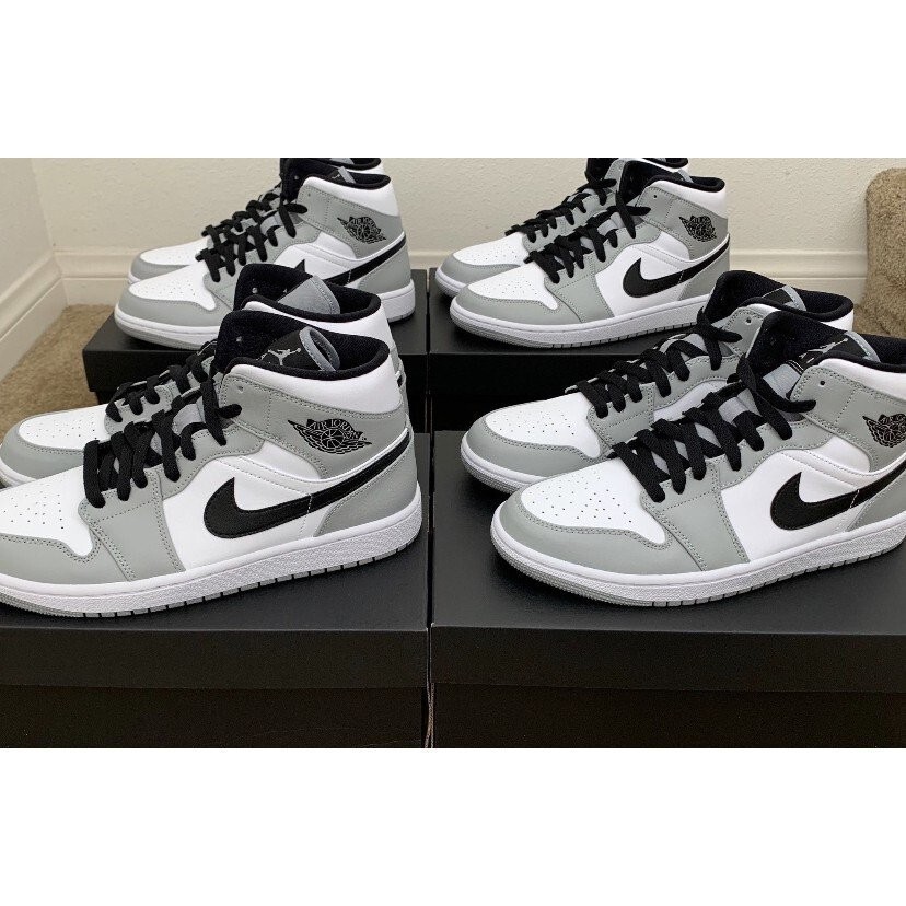 Air Jordan 1 Mid “LT Smoke Gray”GS 灰白 小 Dior 籃球 554725-092