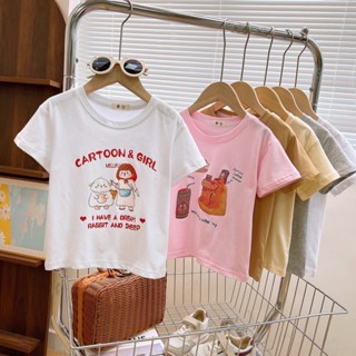 現貨 兒童短袖童裝韓國男童短袖夏季兒童純棉卡通休閒T恤女童洋氣上衣薄款