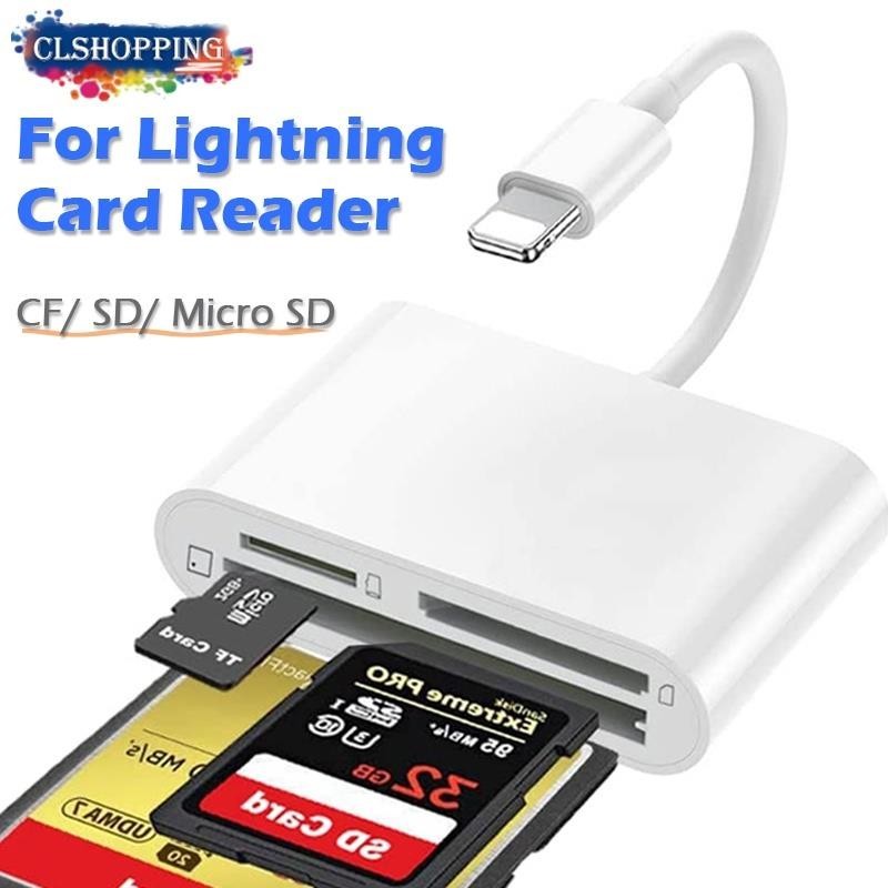 【台灣出貨】Lightning CF SD TF 讀卡器適用於 iPhone iPad 3 合 1 存儲卡適配器適用於