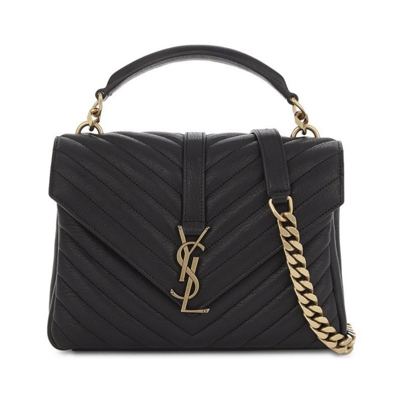 卓梵二手精品 Saint Laurent YSL College 黑色 復古銀鍊 羊皮學院包 428056