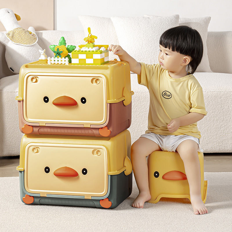 收納箱 收納盒 玩具收納箱 多功能整理箱 兒童玩具收納箱 前開式玩具收納箱子 可愛卡通抽屜式客廳嬰兒童玩具積木收納儲物箱