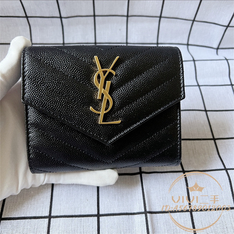 正品現貨 YSL 聖羅蘭 403943三折短夾 魚子醬 零錢袋 卡夾 卡包 專櫃正品 實拍 錢包 證件夾