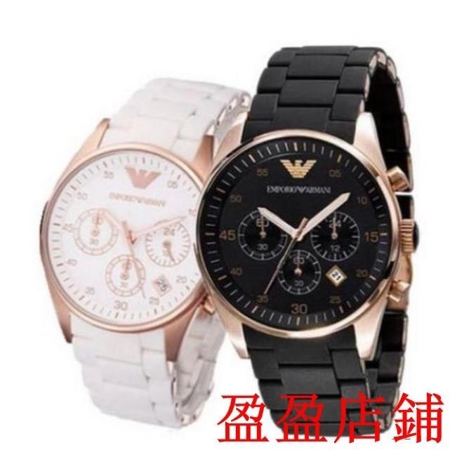 二手新款-全新 Armani手錶 阿曼尼手錶 阿瑪尼AR男士腕錶 潮流時尚男錶 三眼計時多功能手錶 防水 日曆 石-