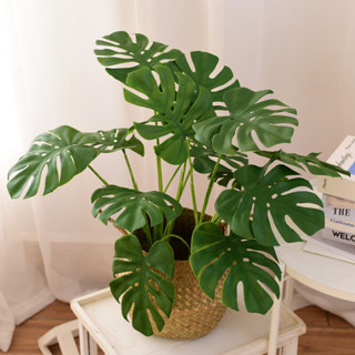 ▼JVW北歐模擬綠色植物綠植裝飾品客廳假花乾花辦公桌盆栽擺件創意家居