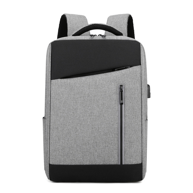 Yelly's~Shop2024新款拚接透氣多功能USB耳機孔商務男士筆記本電腦雙肩背包