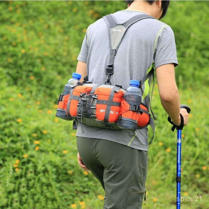 運動戶外腰包男多功能防水旅行雙肩背包女登山旅遊騎行單肩大容量