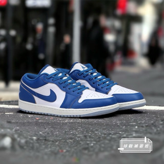 {正品}NIKE AIR JORDAN 1 LOW BLUE 工業藍 低筒 復古 AJ1 男 FN5214-141