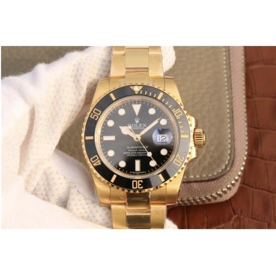 二手/Rolex 勞力士 全金黑水鬼 18K金 包金 機械錶 男士腕錶 904 3135 40mm特價*出售