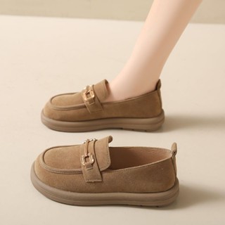 【GL SHOES】女鞋 豆豆鞋娃娃鞋 單鞋 一腳蹬平底鞋 美拉德網紅豆豆鞋女外穿2024新款休閑平底軟底休閑防滑樂福鞋