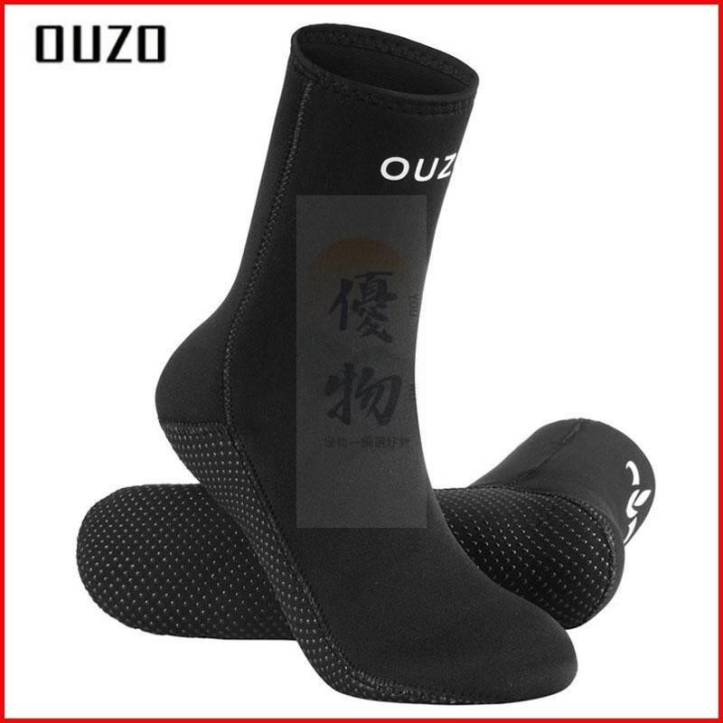 現貨 OUZO 5mm 潛水襪 男女款氯丁橡膠保暖防滑耐磨防水 襪口包邊 四針六線 戶外潛水沙灘【優物】