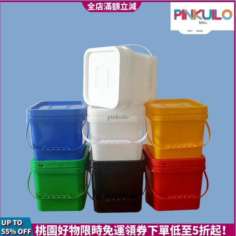 🔥臺灣熱賣🔥釣魚桶方形桶塑膠桶8L5L10L20L15升加厚新料方桶有蓋乳膠漆包裝桶塗料桶