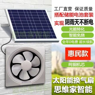 瑞宏*新能源排氣扇 12V抽風機 太陽能發電板通風扇 換氣扇 工業強力直流8寸窗戶扇lo28