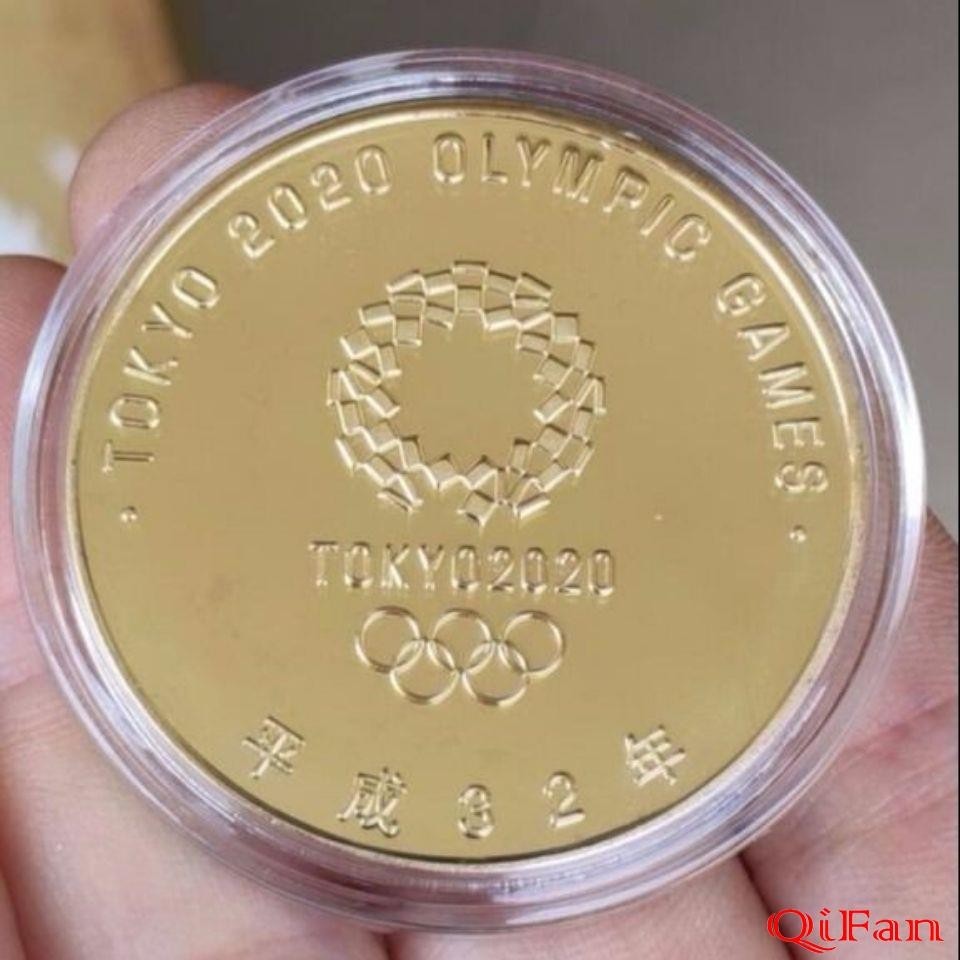 收藏熱點紀念章 鍍銀 鍍金 2020年日本東京運動會紀念幣 帶圓盒 40mm