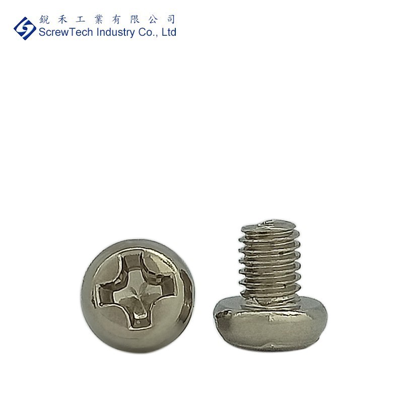 【銳禾】工廠直營 工廠直營 M3x4 鍍鎳 100入裝 盤頭/丸頭 十字槽 機械牙 特殊螺絲 (PAM0300400A)