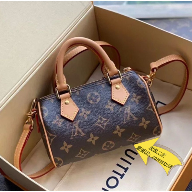 LV 路易威登 22新款 NANO SPEEDY 斜背包 迷你 女款 枕頭包 手提包 單肩包 M81085