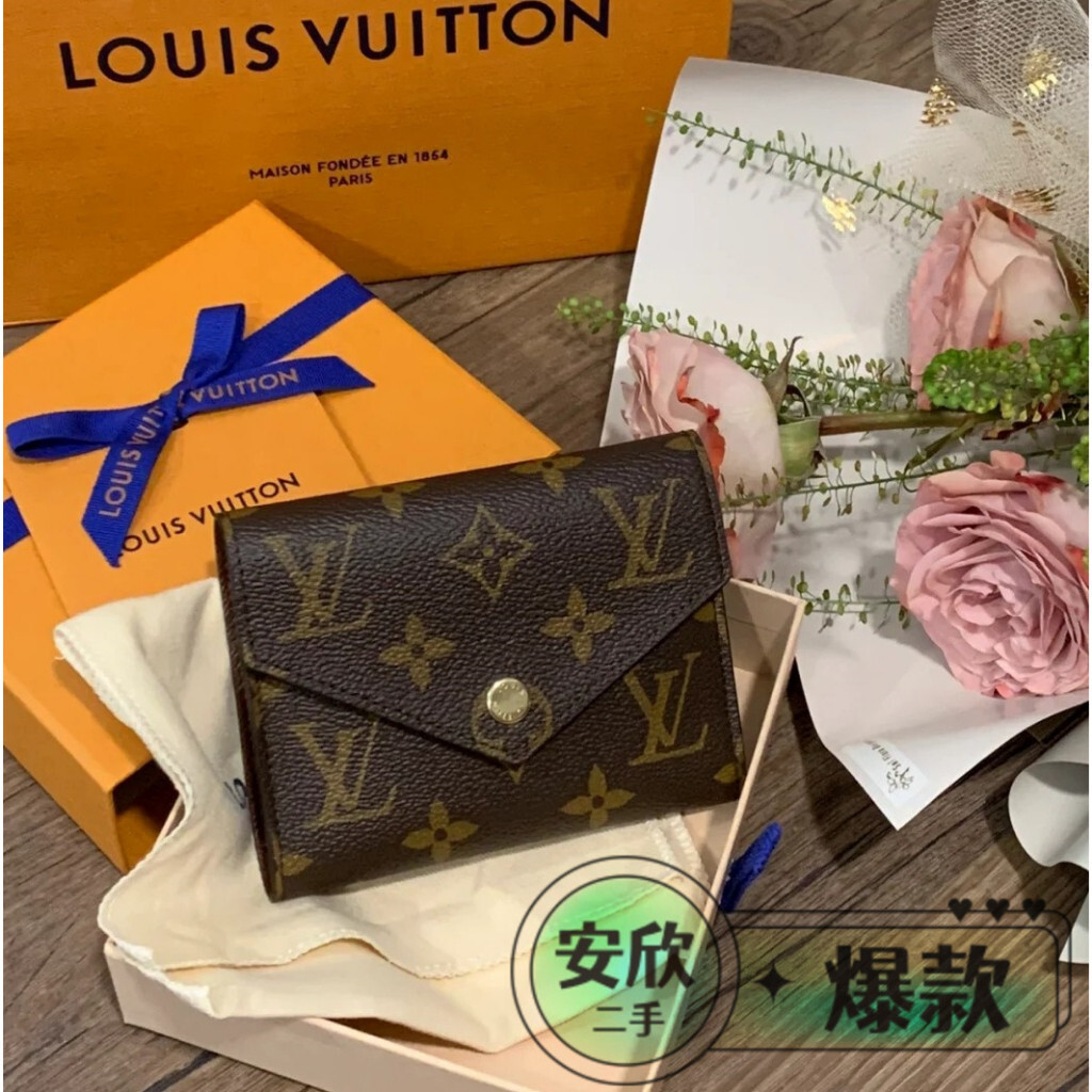 LV 路易威登VICTORINE 老花 三折短夾 錢包 皮夾 豆豆夾 M62472 M41938 M62360