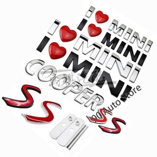 適用於改裝字母我愛 MINI Cooper S 3D 金屬車身貼紙汽車前格柵標誌後徽章貼花配件