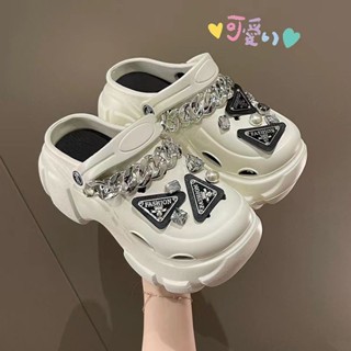 💕洋洋鞋店💕厚底洞洞鞋 包頭涼拖鞋 夏季新款洞洞鞋女外穿創意時尚潮流加厚底外出防滑兩穿涼拖鞋 防滑洞洞鞋 女生涼拖鞋