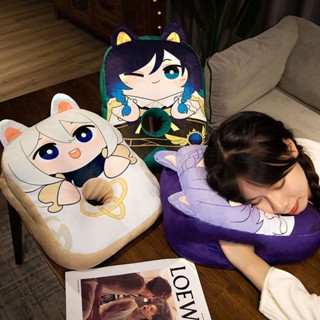 柔軟午睡枕 趴睡枕 原神鐘離魈辦公室午睡趴趴枕學生午休睡覺暖手捂神器抱枕趴睡坐墊 多功能 可調節 卡通睡枕