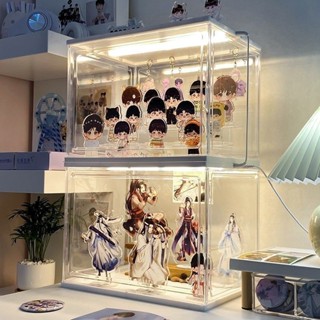 💖全館免運💖立牌收納盒追星展示盒大容量原耽防塵桌面ins透明亞克力置物架塵 桌面收納神器 收納必備