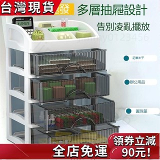 免運發貨 新款桌面ins風抽屜式置物護膚品收納多層輕奢收納櫃子化妝收納盒 收納架 置物架 收納盒 房間收納 桌上 收納架