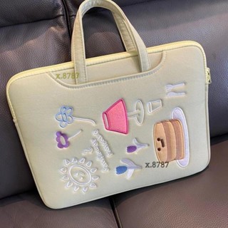 臺灣免運出貨🔸韓國ins風手提筆電包 刺繡手提筆電包 刺繡電腦包筆記本手提包女適用聯想蘋果華為15寸電腦包air13.