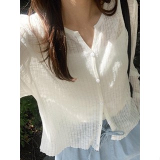 Codibook｜韓國 ifyou Hilton 羅紋夏季開襟外套-4色［預購］長袖上衣 女裝