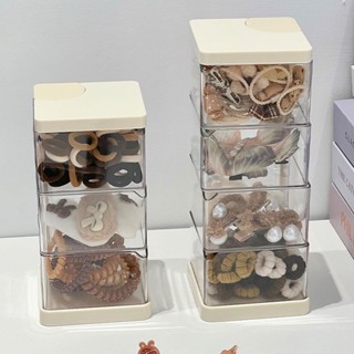 飾品收納盒 首飾收納盒 壓克力首飾收納盒 戒指收納項鍊收納 絨布收納盒 珠寶收納盒飾品盒 兒童發飾收納盒新款旋轉發卡發夾