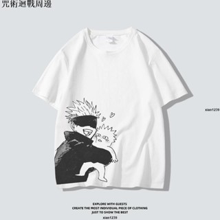 咒術迴戰t恤 咒術迴戰T恤五條悟純棉短袖二次元周邊寬松半袖夏季宅男女衣服裝
