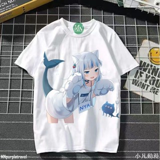 Hololive鯊魚娘Gawr Gura噶嗚古拉動漫二次元T恤男女夏季短袖上衣 夏季成人短袖 cos短袖🔥01