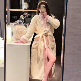 浴巾🎀 毛巾🎀浴裙🎀浴袍 法蘭絨性感睡袍女秋冬季浴袍蕾絲花邊公主風年輕超辣加厚睡衣套裝吸水浴巾 吸水毛巾