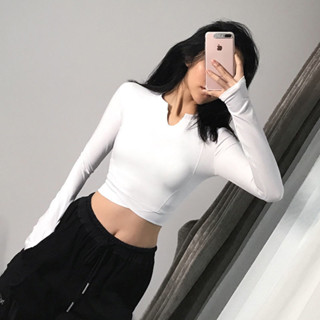[限時特賣]運動上衣 健身上衣 瑜珈上衣 運動服瑜伽服女長袖秋冬款專業時尚運動上衣普拉提訓練健身衣彈力緊身衣