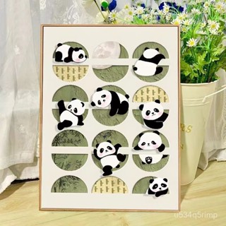 💎鑽石貼畫 手工鑽石畫 益智 DIY立體鑽貼畫 相框畫 爆款國風熊貓5d鑽石畵國寶兒童手工diy卡通可愛動物帶框磚石畵