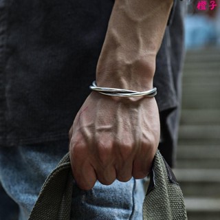 手鐲手環🌈泰國手工扭線手鐲男潮復古純銀開口手環原創小眾設計男士泰銀首飾