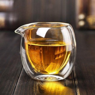 嘉義出貨♕公道杯 玻璃 雙層品公道杯 品茗杯 功夫茶具 公道杯茶海 茶道配件 200ml 分茶器
