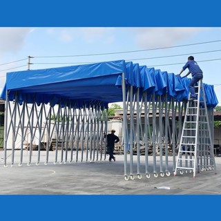 /*開票-大型戶外移動推拉雨棚倉庫伸縮帳篷宵夜活動雨篷防曬停車遮陽篷希-開心百貨