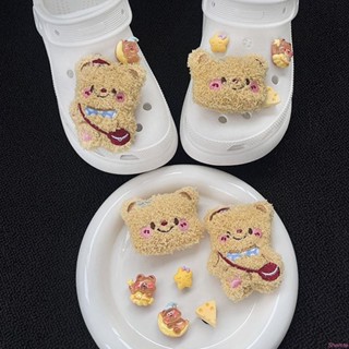 🎀限時免運🎀配飾DIY裝飾鞋釦毛絨黃油小熊裝飾品可愛卡通立體適配洞洞鞋洞洞鞋配件 鞋釦 洞洞鞋釦