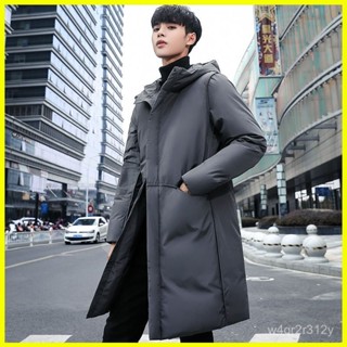 ✨實拍+免運✨ 棉服 棉服外套 保暖外套 長款棉服 時尚百搭羽絨服男士中長款韓版潮修身加厚青年連帽保暖外套男過膝反季清倉