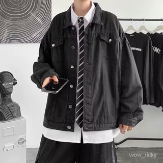 🔥臺灣熱賣🔥牛仔夾剋2024春秋款休閒純色工裝情侶韓係潮牌牛仔水洗夾剋外套上衣穿搭 百搭 高街 4PP2