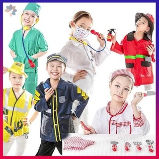 📌新品📌兒童警察服裝 兒童醫生服裝 消防員服裝 表演服裝 兒童服裝 維修工廚師服套裝 裝扮 小孩工程師服裝