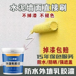 外墻乳膠漆防水防曬室外墻麵自刷改色別墅樓房大桶塗料耐久彩繪漆 I4OT