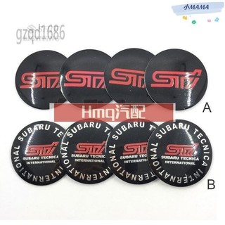 適用於4x 56mm SUBARU STI徽標輪轂中心蓋貼紙標誌