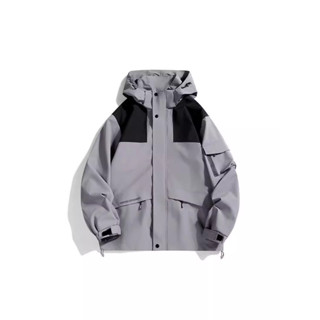 戶外 拼接 夾克 男 連帽 防風 春秋季 撞色 風衣 登山服 多功能 防水 外套 透氣設計