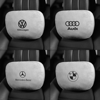 品誠車品 麂皮絨汽車記憶棉頸枕車用頭枕 汽車護頸枕Benz LEXUS BMW VOLVOS級邁巴赫 衕款頭枕 麂皮絨靠