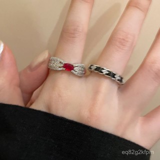 時尚配飾🌹優選女士戒指 珍珠戒指指環 鍍銀戒指指環 國風皓石貓眼韓版🌹輕奢甜酷滿鑽麥繐戒指女vintage奢華