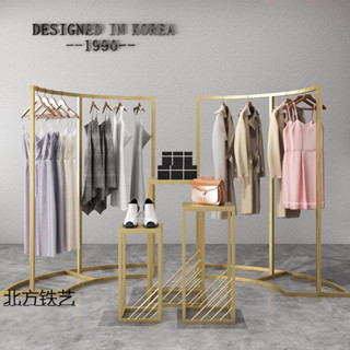 【益曼家居】服裝店弧形中島展示架屏風半圓形圓形貨架落地式掛衣架流水臺櫥窗