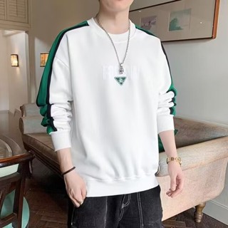 【海謐】長袖t恤男士 假兩件大學T男生【M-3XL】春秋季新款上衣修身體恤美式潮牌衛衣男裝休閑圓領情侶外套上衣