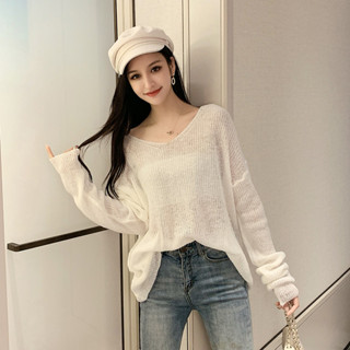 免運❤馬海毛V領毛衣女寬鬆男友風慵懶風早秋季新款網紅針織衫學生外套長袖寬鬆內搭洋氣短版v領上衣